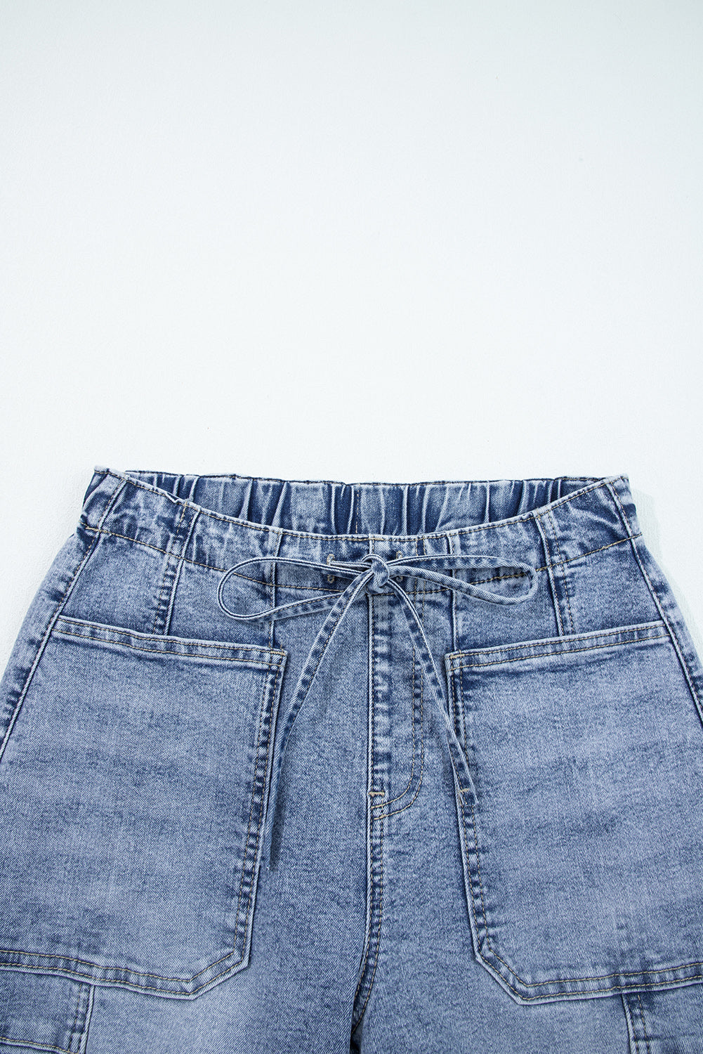String Waist Barrel Jeans